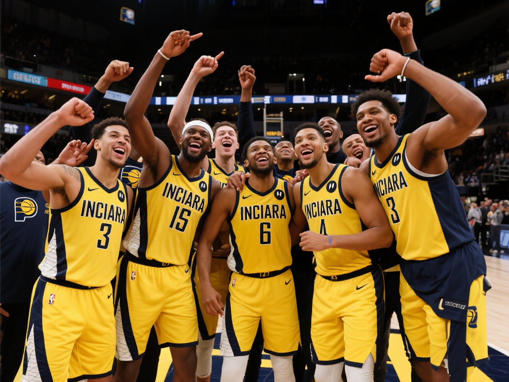 步行者今日六人得分上双，官方晒照庆祝开门红